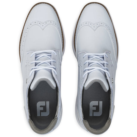 FootJoy 2026 Traditions Spikeless Damen Golfschuhe, Weiß - Golflaedchen.de