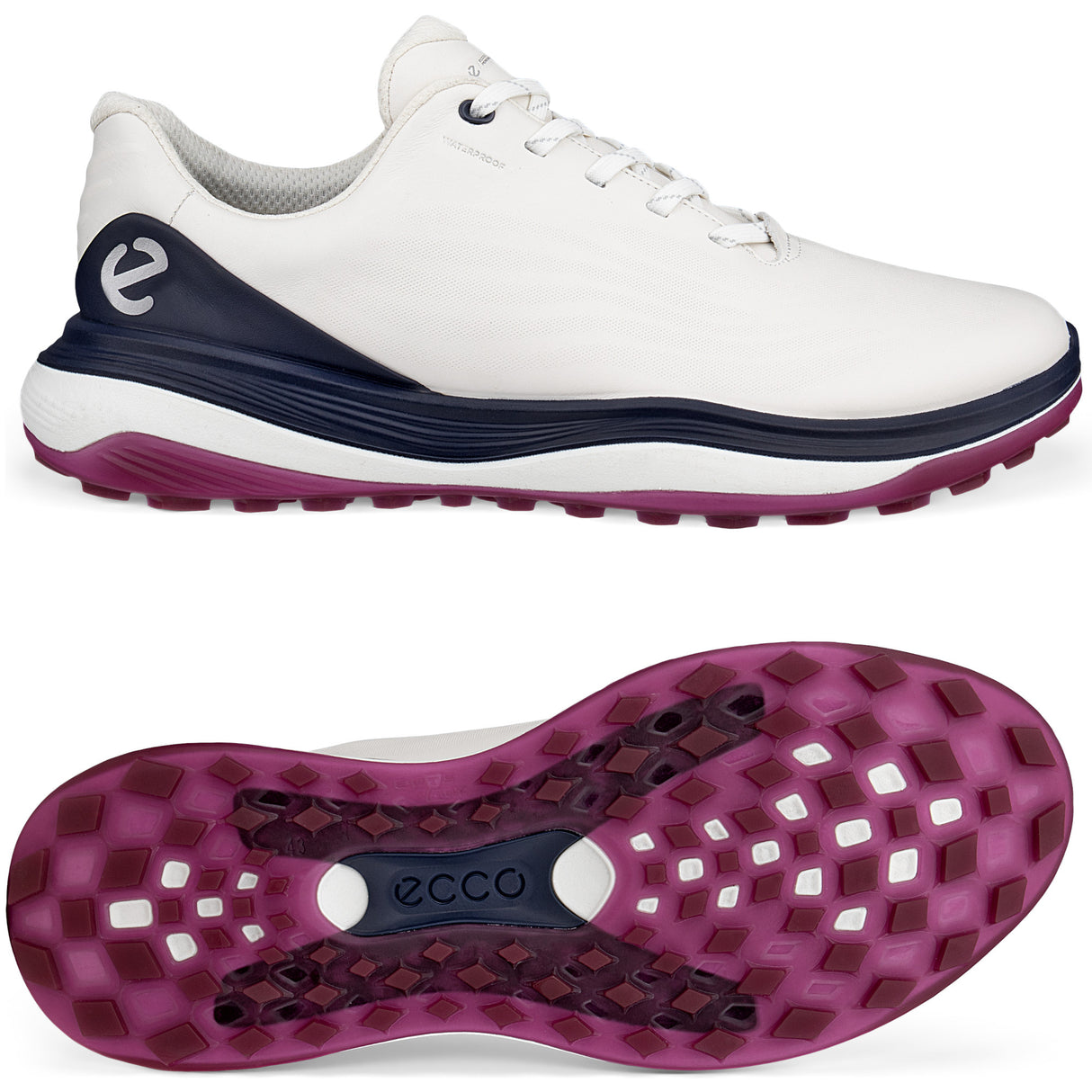 Ecco LT1 Herren Golfschuhe 2026, Weiß / Marine - Golflaedchen.de