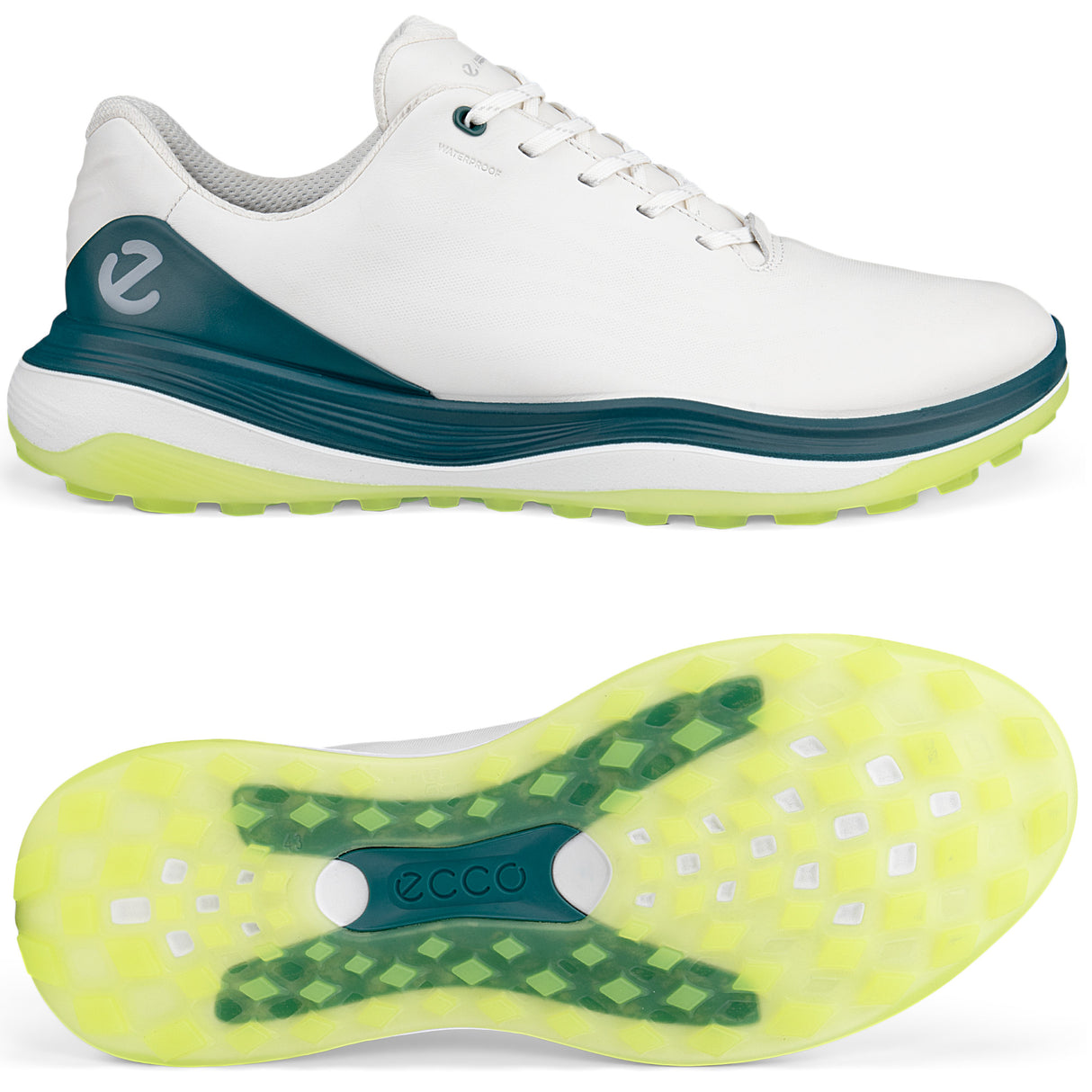 Ecco LT1 Herren Golfschuhe 2026, Weiß / Grün - Golflaedchen.de