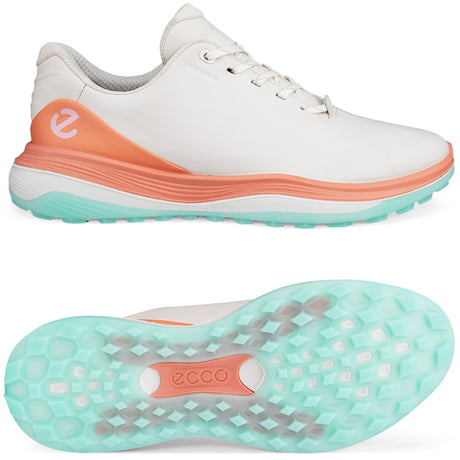 Ecco LT1 Damen Golfschuhe, Weiß / Coral - Golflaedchen.de
