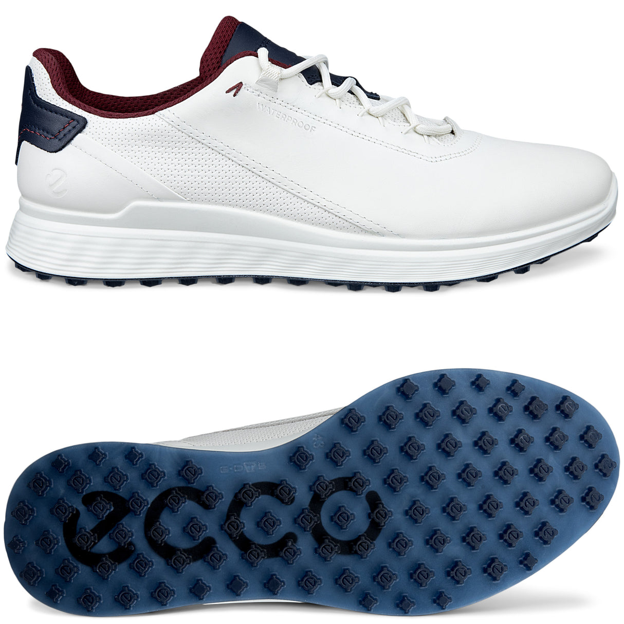 Ecco 2026 S - Casual Herren Golfschuhe, Weiß / Blau / Rot - Golflaedchen.de