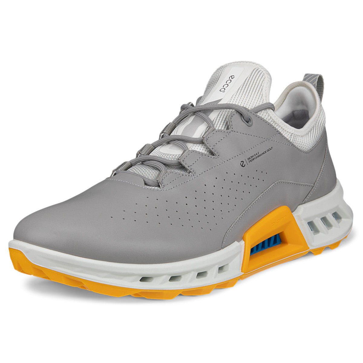 Ecco Biom C4 GTX BOA Herren Golfschuhe, Grau / Weiß / Orange - Golflaedchen.de