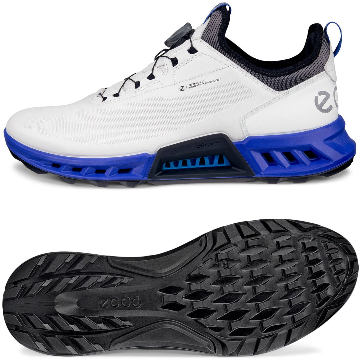 Ecco Biom C4 GTX BOA Herren Golfschuhe, Weiß / Blau - Golflaedchen.de