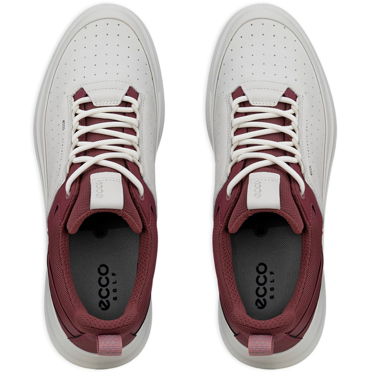 Ecco Golf Core Damen Golfschuhe, Offwhite / Weinrot - Golflaedchen.de