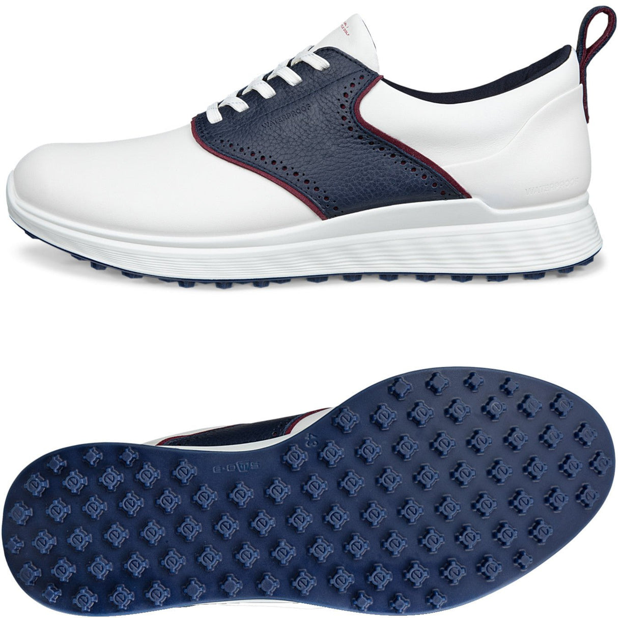 Ecco S - Casual Herren Golfschuhe 2026, Weiß / Marine - Golflaedchen.de