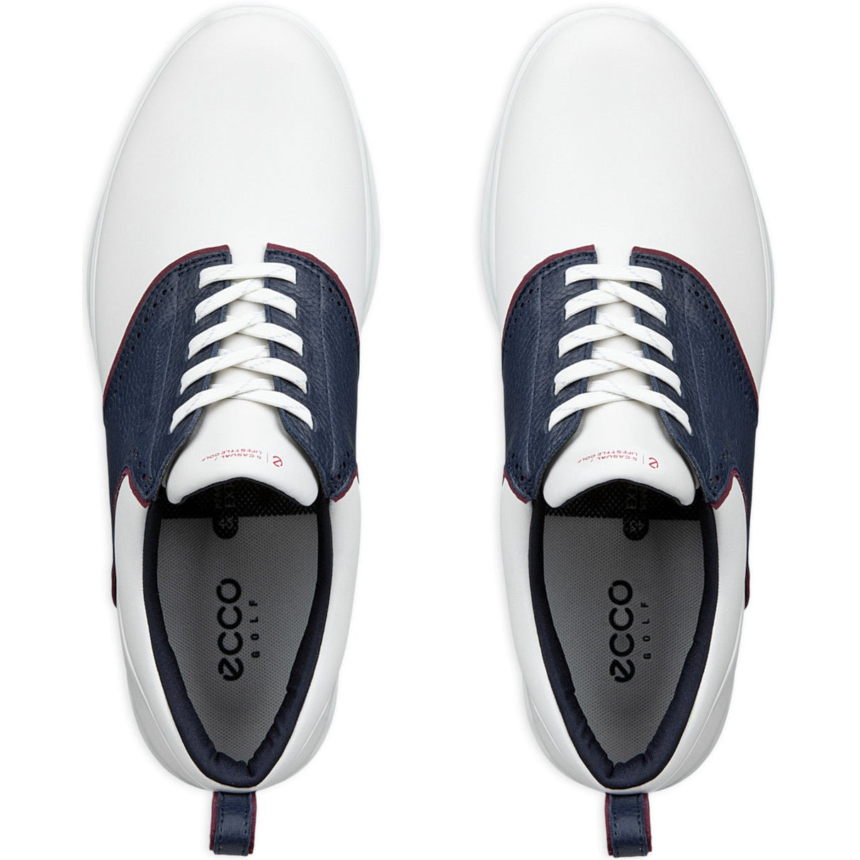 Ecco S - Casual Herren Golfschuhe 2026, Weiß / Marine - Golflaedchen.de