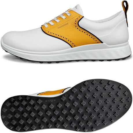 Ecco S - Casual Herren Golfschuhe 2026, Weiß / Saffran - Golflaedchen.de