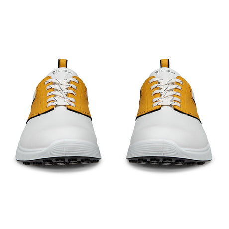 Ecco S - Casual Herren Golfschuhe 2026, Weiß / Saffran - Golflaedchen.de