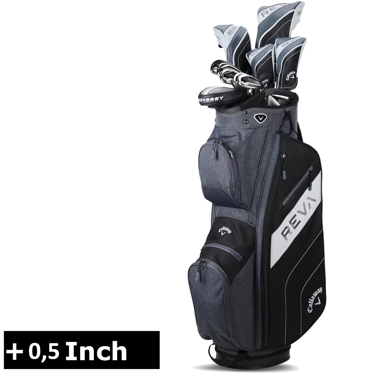 Callaway REVA Damen Komplettset / Golfset, Schwarz, Rechtshand, +0,5 inch länger - Golflaedchen.de