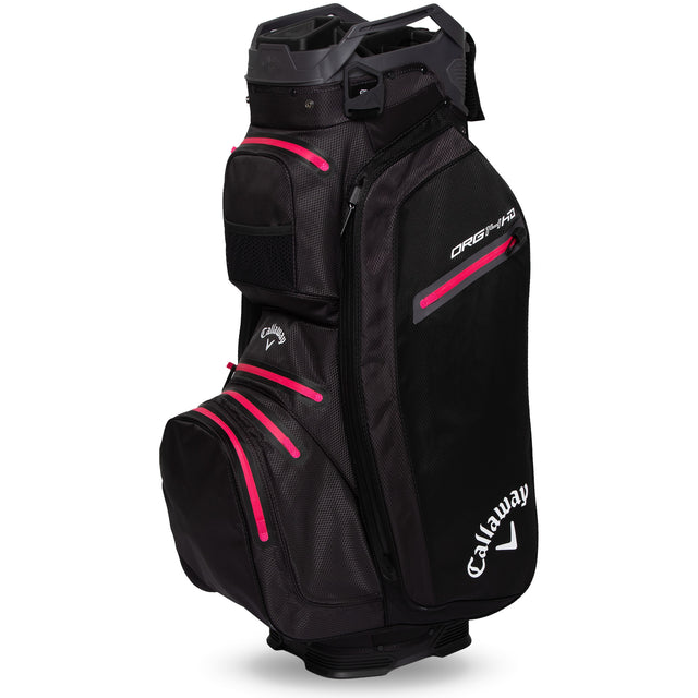Callaway 2025 Org 14 HD Waterproof Damen Cartbag, Dunkelgrau / Schwarz / Pink - Golflaedchen.de