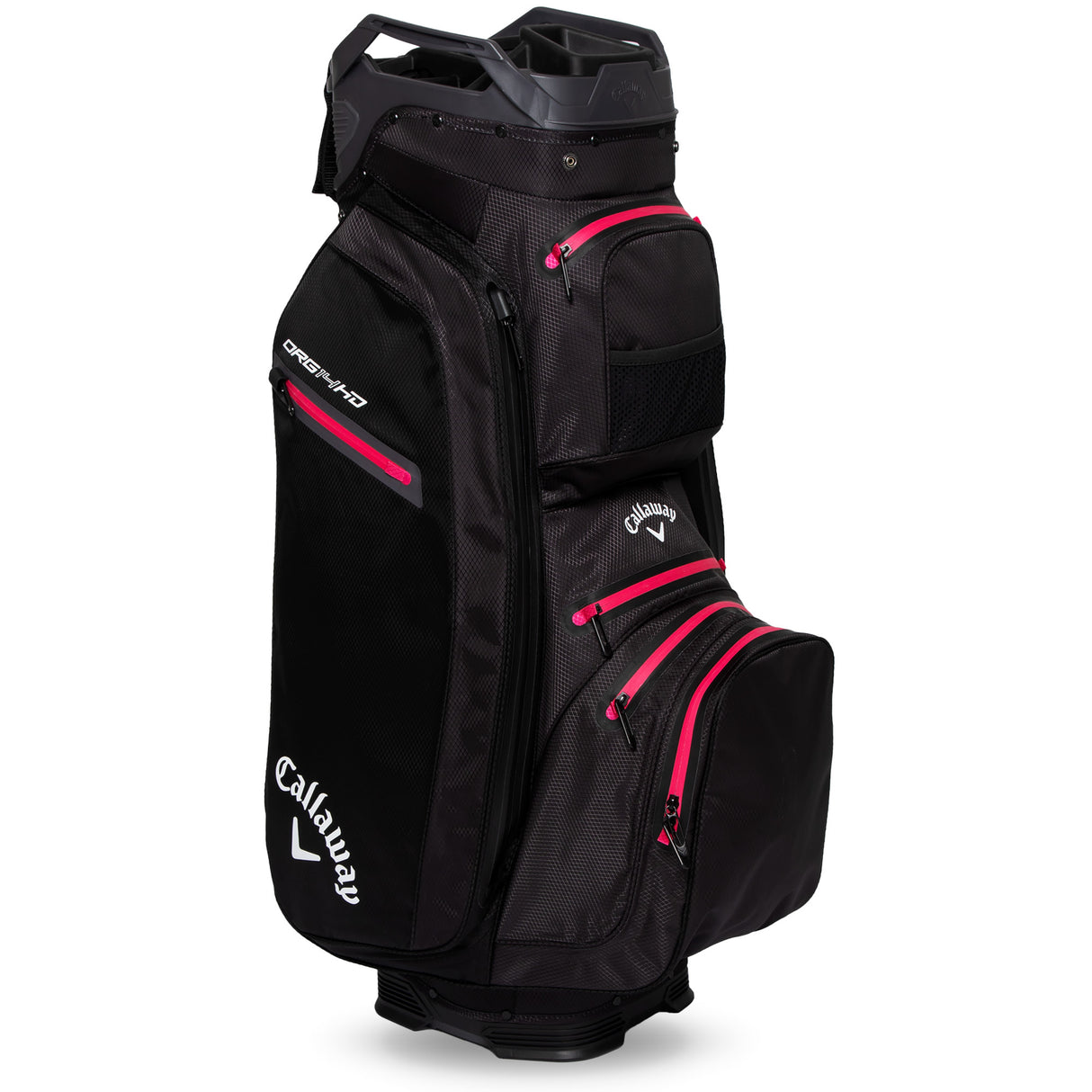 Callaway 2025 Org 14 HD Waterproof Damen Cartbag, Dunkelgrau / Schwarz / Pink - Golflaedchen.de