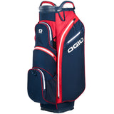 Ogio 2025 All Elements Silencer Waterproof Cartbag / Golfbag, Red / White / Blue - Golflaedchen.de