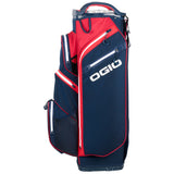 Ogio 2025 All Elements Silencer Waterproof Cartbag / Golfbag, Red / White / Blue - Golflaedchen.de