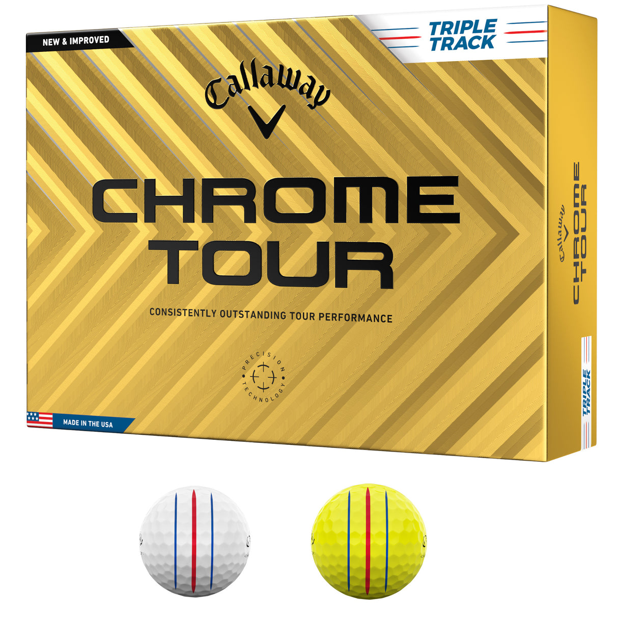 Callaway Chrome Tour Golfbälle, Triple Track, 12 Stück - Golflaedchen.de