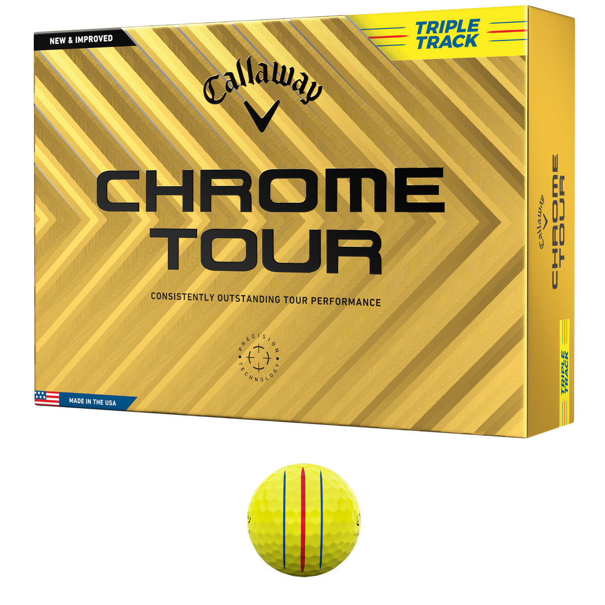 Callaway Chrome Tour Golfbälle, Triple Track, 12 Stück - Golflaedchen.de