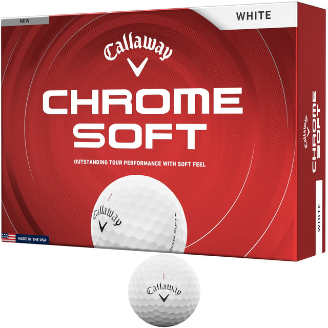 Callaway 2026 Chrome Soft Golfbälle, Weiß, 12 Stück - Golflaedchen.de