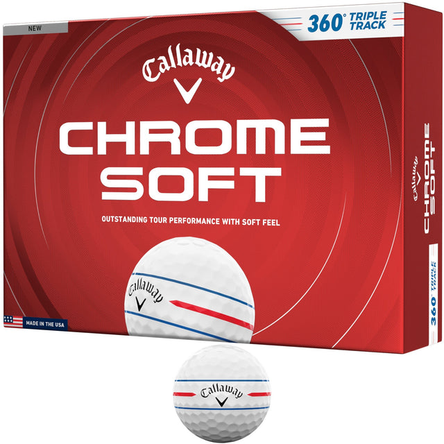 Callaway 2026 Chrome Soft Golfbälle, 360 Triple Track, Weiß, 12 Stück - Golflaedchen.de