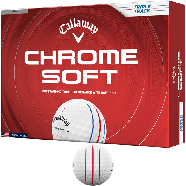 Callaway 2026 Chrome Soft Golfbälle, Triple Track, Weiß, 12 Stück - Golflaedchen.de