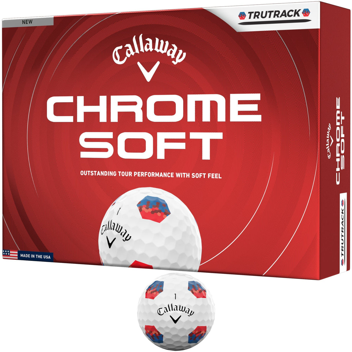 Callaway 2026 Chrome Soft Golfbälle, Tru Track, Weiß, 12 Stück - Golflaedchen.de