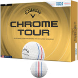 Callaway 2026 Chrome Tour Golfbälle, Triple Track, Weiß, 12 Stück - Golflaedchen.de