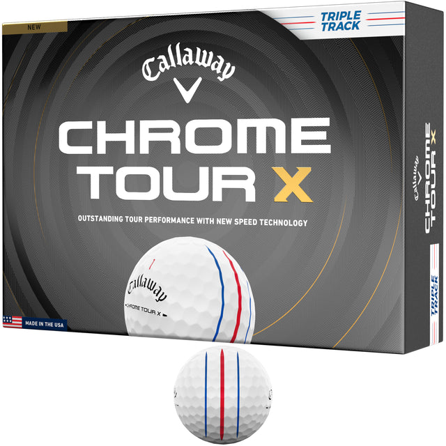 Callaway 2026 Chrome Tour X Triple Track Golfbälle, Weiß, 12 Stück - Golflaedchen.de
