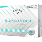 Callaway 2026 Supersoft Bälle, Distressed Stripe, Weiß / Türkis - Golflaedchen.de