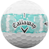 Callaway 2026 Supersoft Bälle, Distressed Stripe, Weiß / Türkis - Golflaedchen.de