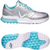 Callaway Aurora Damen Golfschuhe, Silbergrau / Türkis - Golflaedchen.de