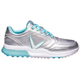Callaway Aurora Damen Golfschuhe, Silbergrau / Türkis - Golflaedchen.de