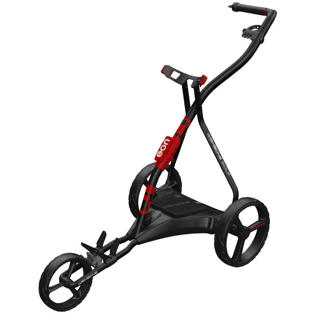 Wishbone EON 2026 Elektro Golftrolley inkl. Schirmhalter und Scorecardhalter, Schwarz / Rot - Golflaedchen.de